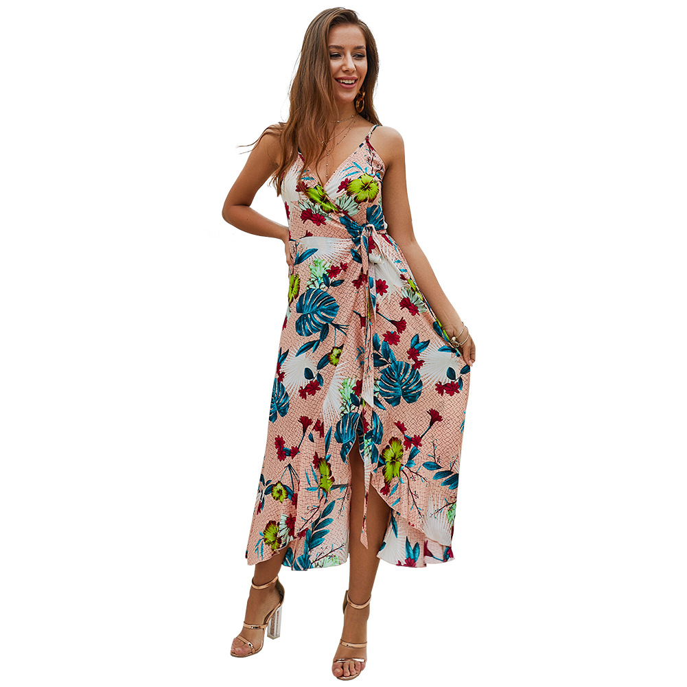 Summer Floral Print Midi Dress Original Design Sleeveless Comfortable Fabric Perfect for Casual Outings Wholesale
