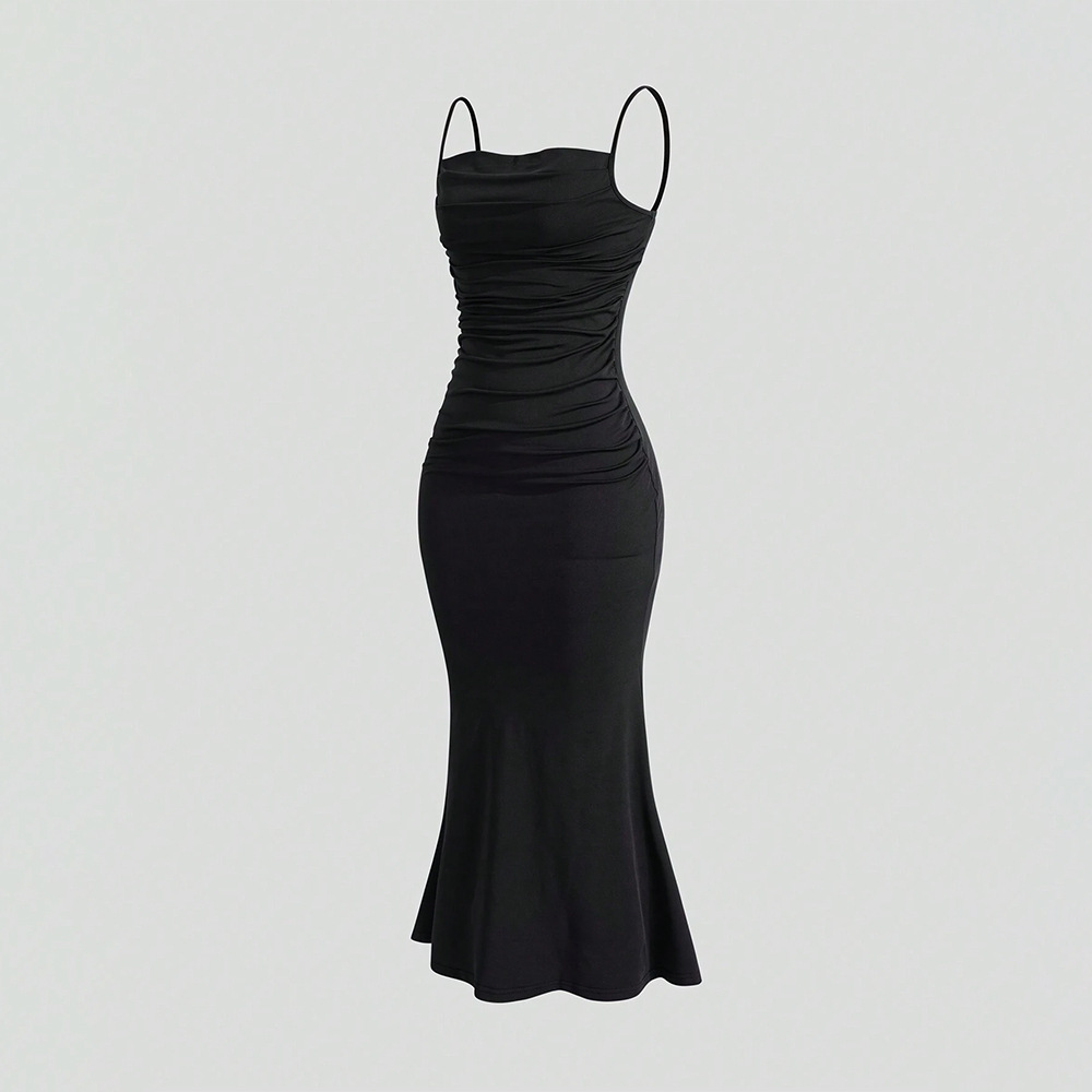 Sexy Sleeveless High Waist Tie Strap Bodycon Long Dress for Spring