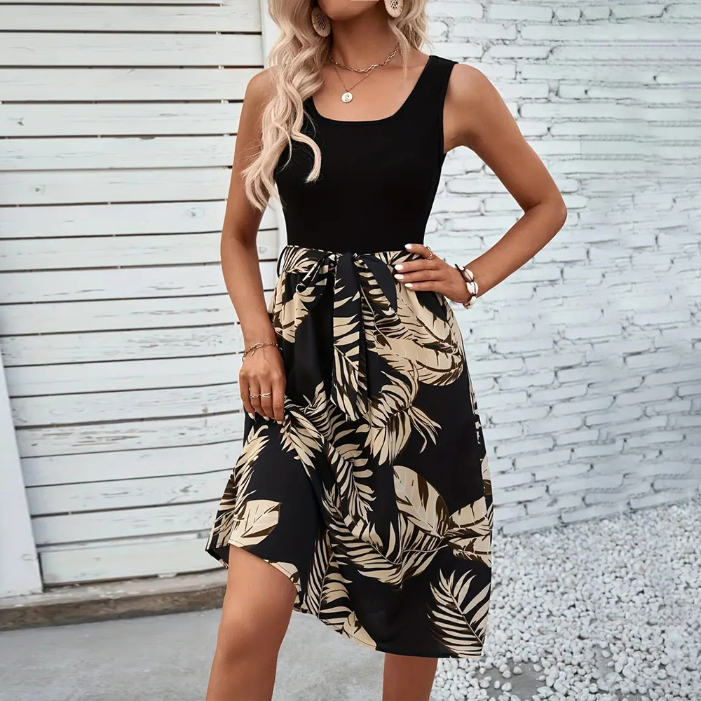Floral Beach Dress Casual Style Sun Protection Lightweight Fabric Summer Vacation Wear Wholesale Available