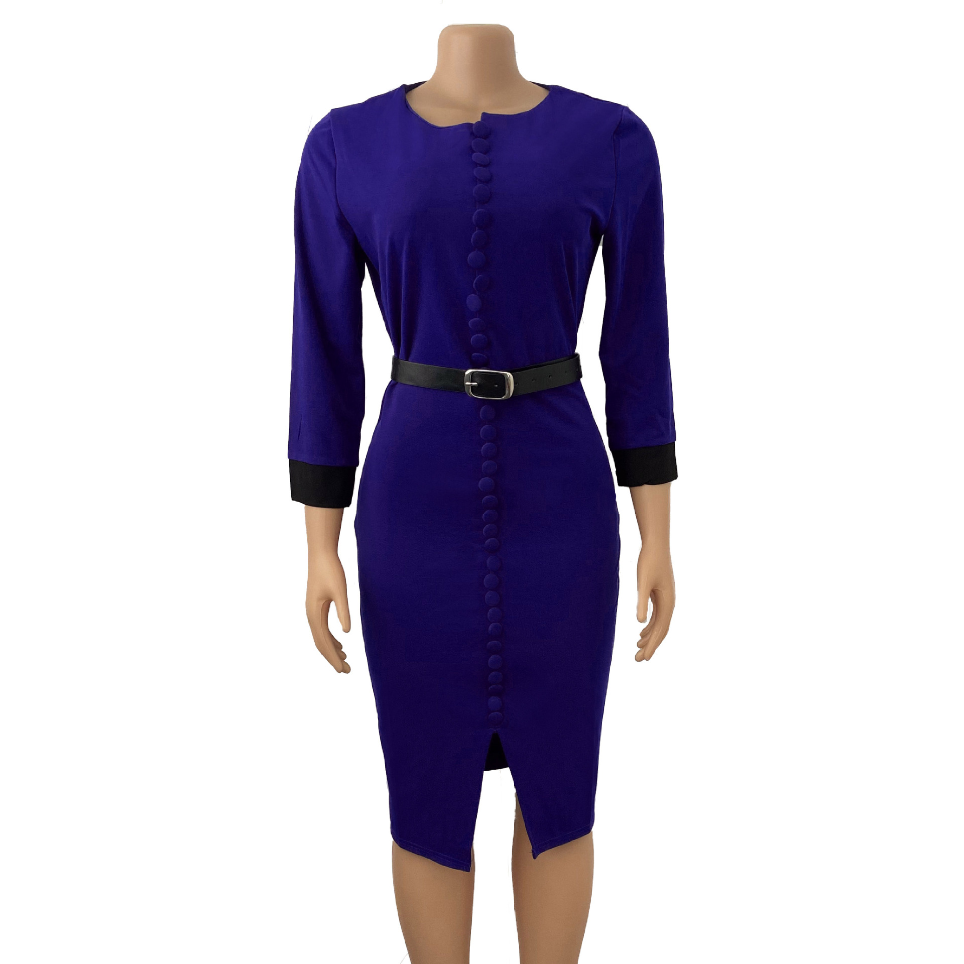 African Market Summer Women's Dress — New Arrival, Stretchy, Color Block, Button Down, Slit Design — Casual Wear — Wholesale S