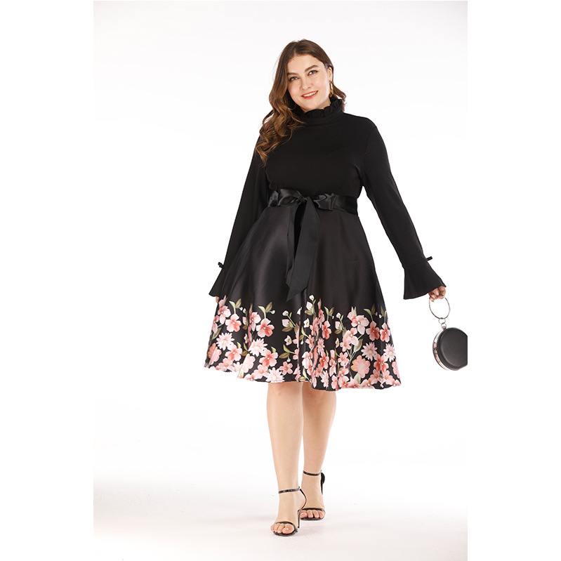Vintage Style Womens Long Sleeve High Neck Maxi Dress Summer Collection Elegant Design Retro Aesthetic Wholesale