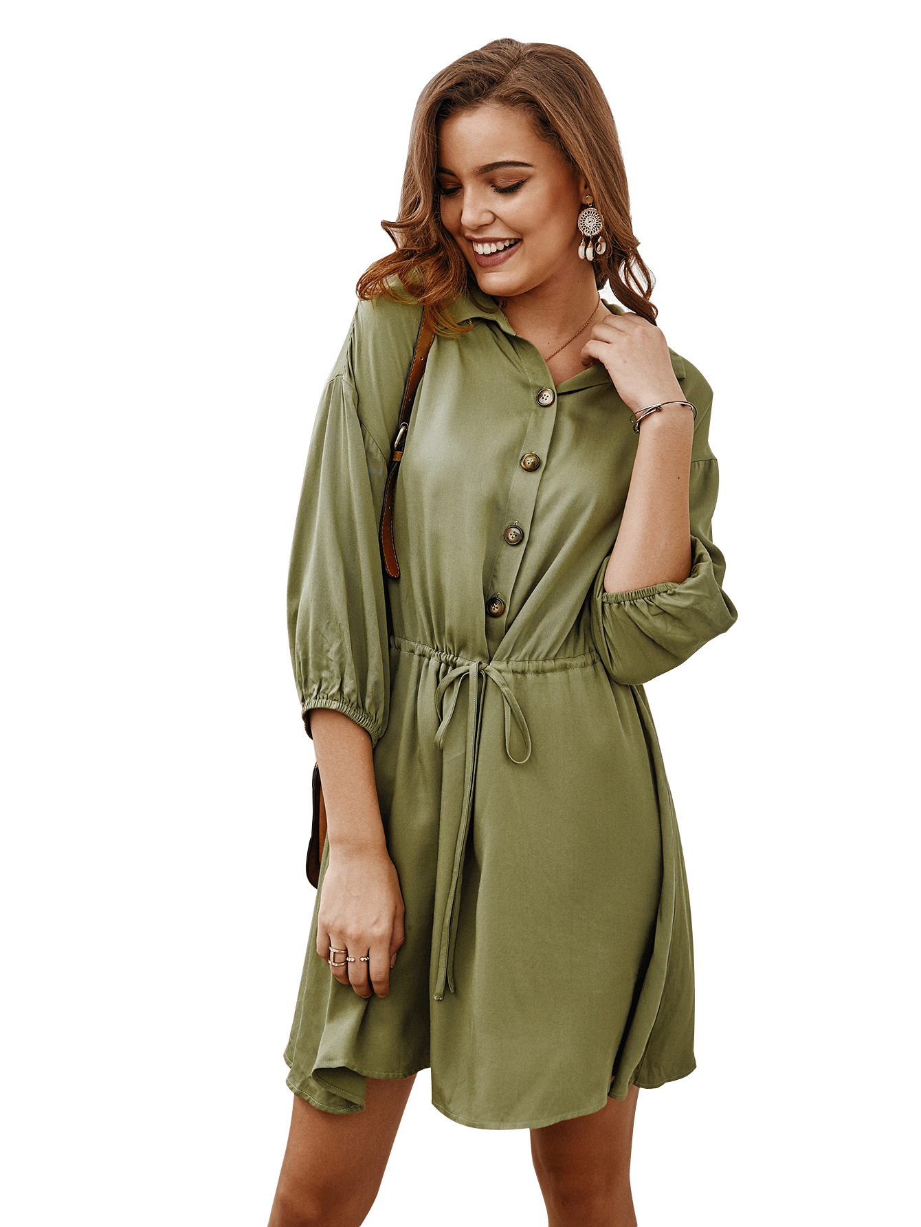 Elegant Solid Color Dress Original Design Spring Summer Collection Versatile Style Wholesale Available