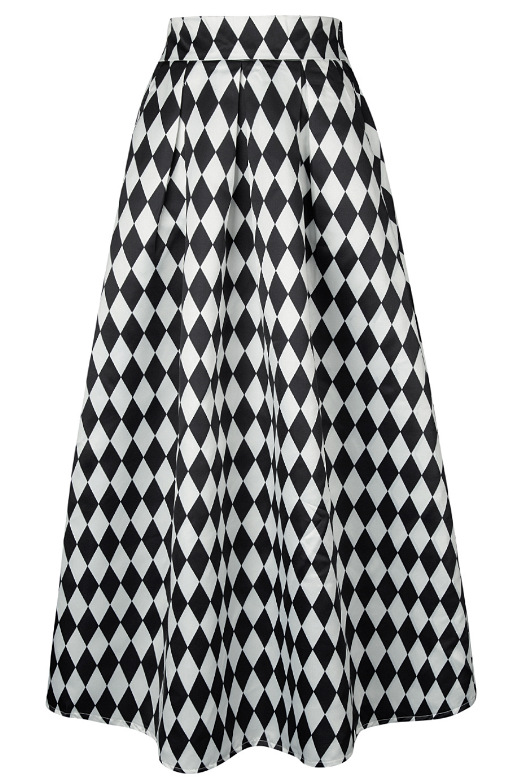High Waist A Line Skirt Elegant Black and White Plaid Perfect for Casual or Formal Occasions Wholesale Available