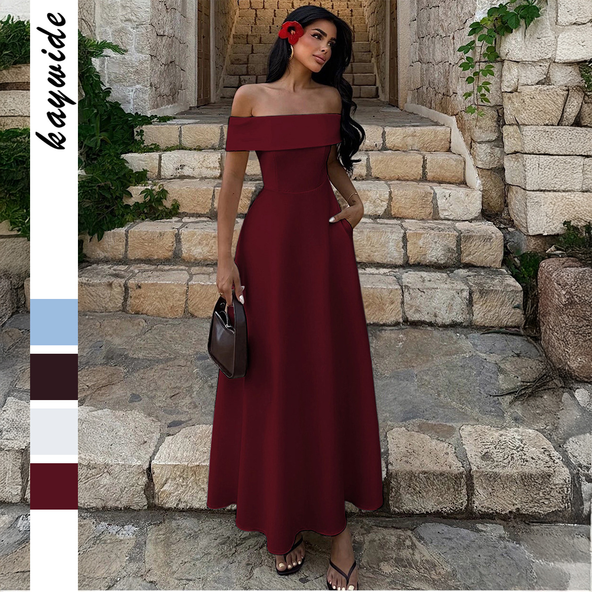 European and American Market Elegant Strapless Long Dress — Women's Fashion, Summer Style, Comfortable Fit — Wholesale Supply