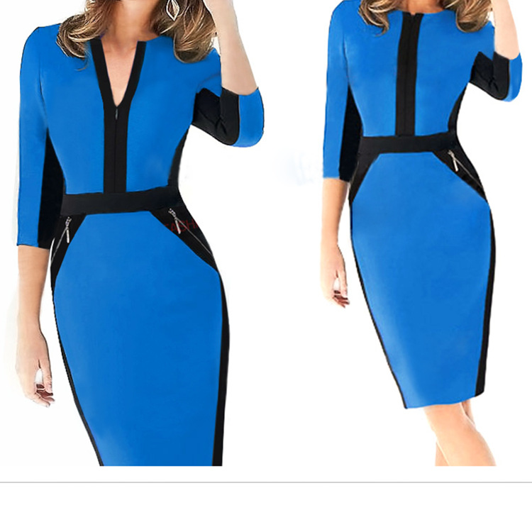 Pencil Dress European Style Zipper Closure Celebrity Inspired Elegant Fit Perfect for Parties and Events