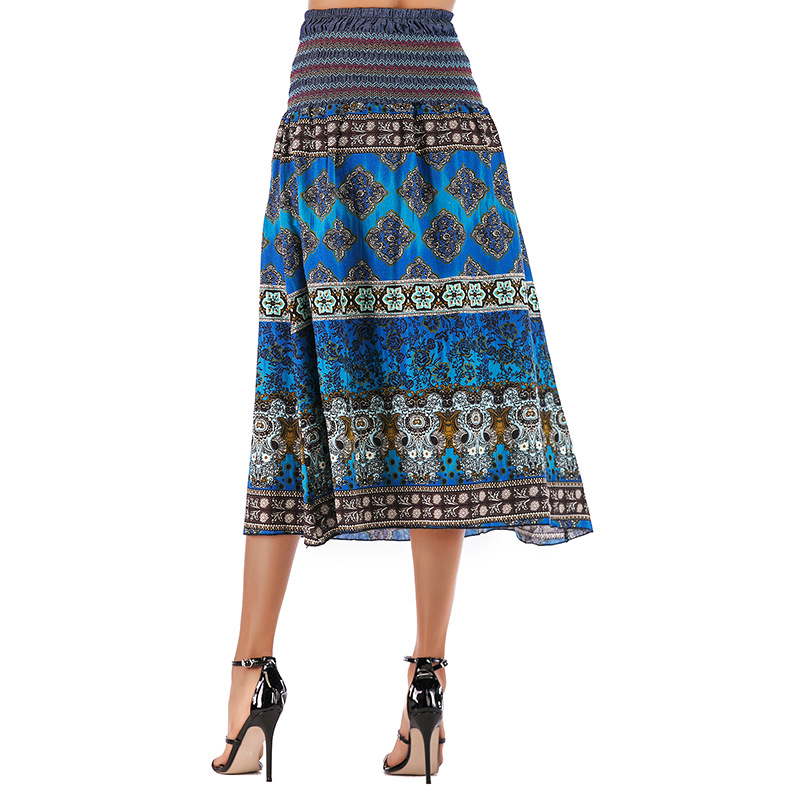 Bohemian Maxi Skirt Womens Summer Dress Off Shoulder Neckline Flowy Design Perfect for Casual Outings Wholesale