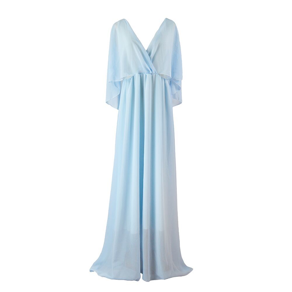 Chiffon Maxi Dress Deep V Neck Open Back Elegant Design Perfect for Parties and Special Occasions Wholesale