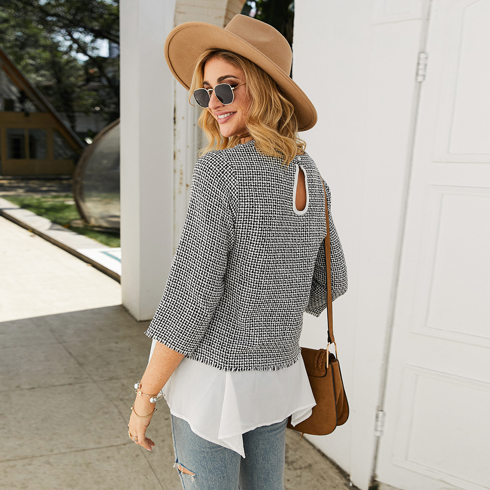 Womens T Shirt Original Design Color Block Casual Style Perfect for Everyday Wear Wholesale Available