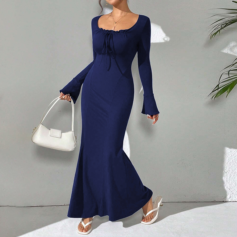 Elegant Long Sleeve Mermaid Dress Fall Winter Collection Party Wear Comfortable Fabric Wholesale Available