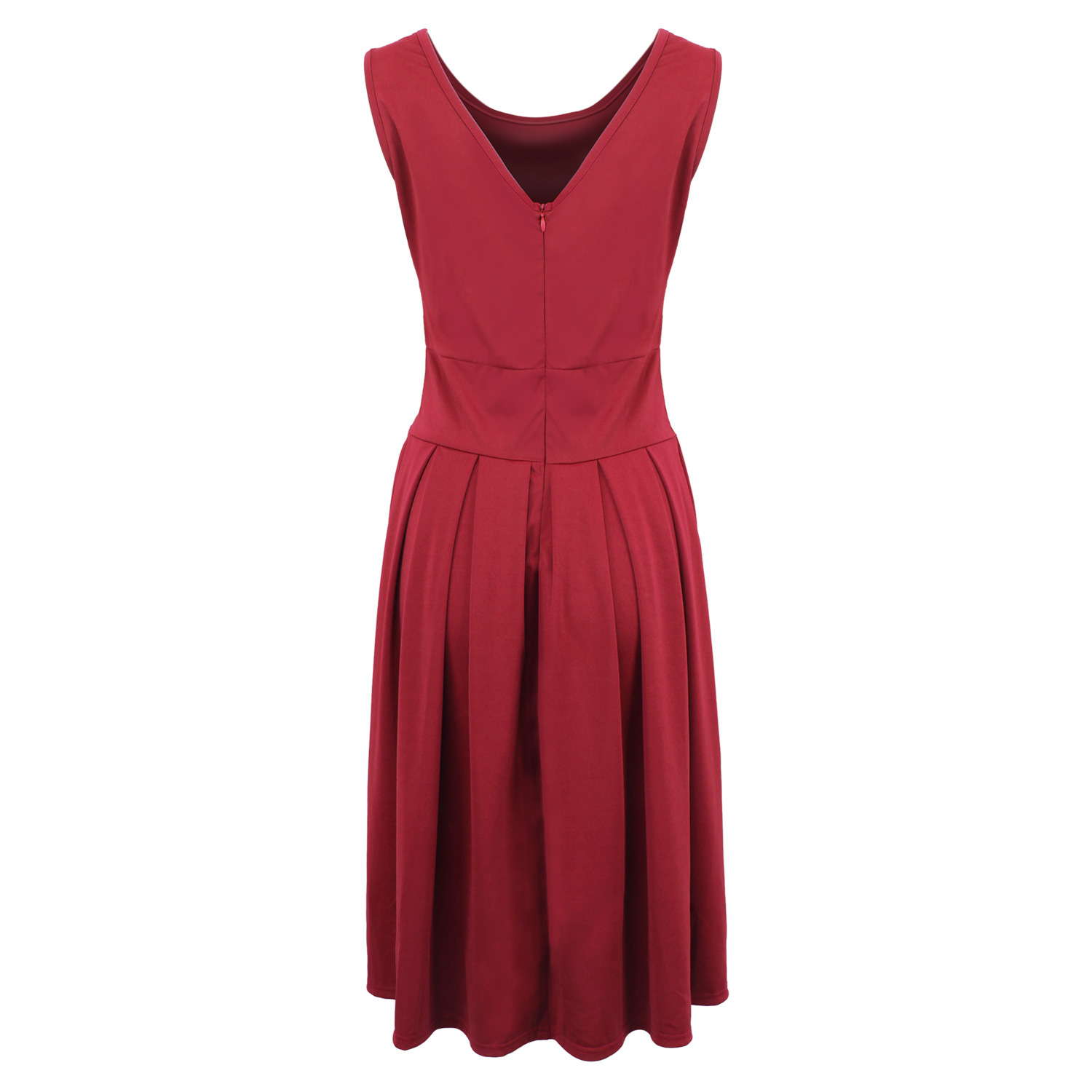 Sleeveless Pleated Dress Slim Fit Solid Color Elegant Design Spring Summer Womens Fashion Wholesale Available
