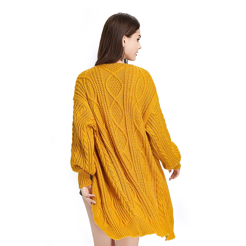 Long Oversized Chunky Knit Sweater Womens Pullover with Puff Sleeves Cable Knit Design Plus Size Warm for Fall