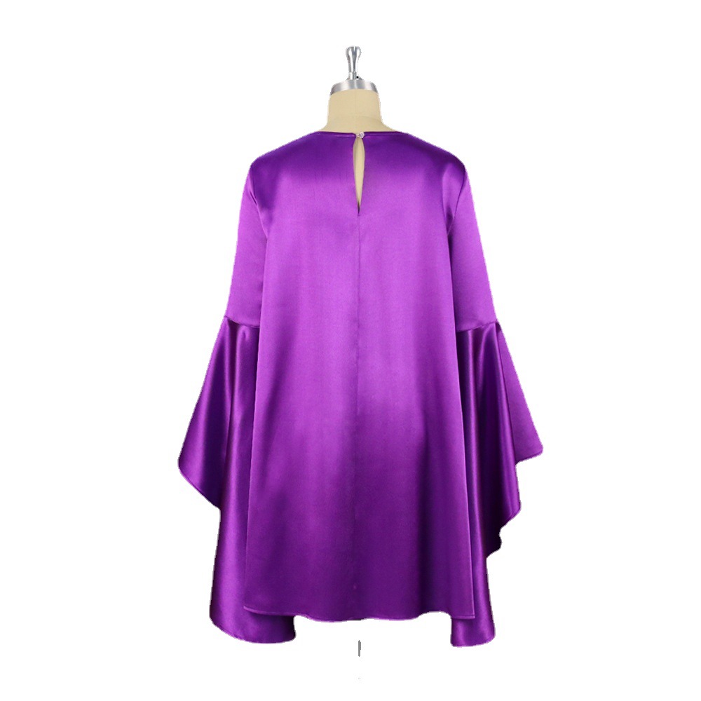 Round Neck Loose Fit Bell Sleeve Dress Sexy Short Skirt Perfect for Performances and Christmas Celebrations Wholesale