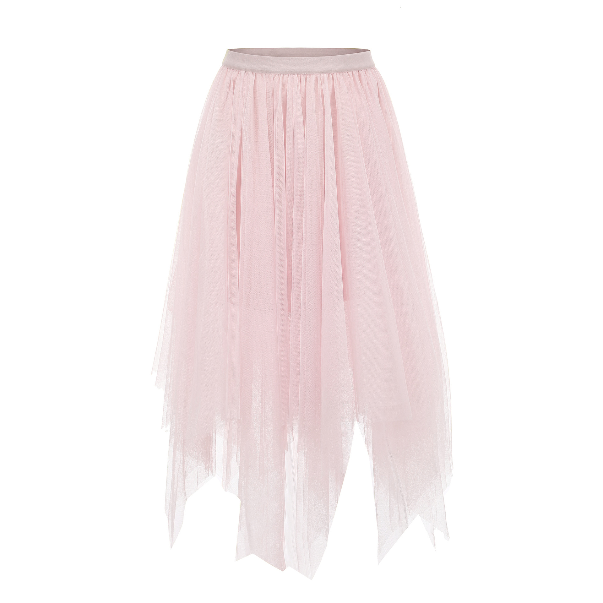 High Waist Irregular Tulle Maxi Skirt Asymmetrical Design Flattering Fit Versatile Style Perfect for Spring and