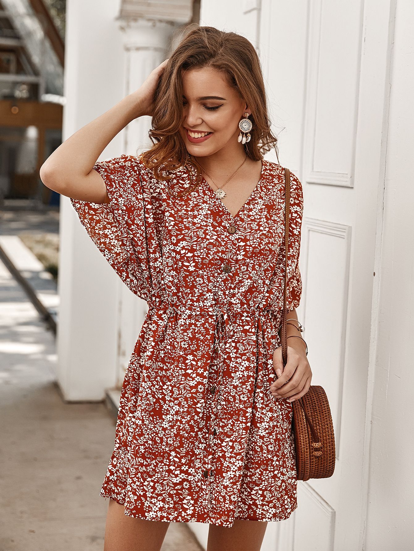 Womens Designer Floral Dress Spring Summer Collection Casual Style Lightweight Fabric Wholesale Available