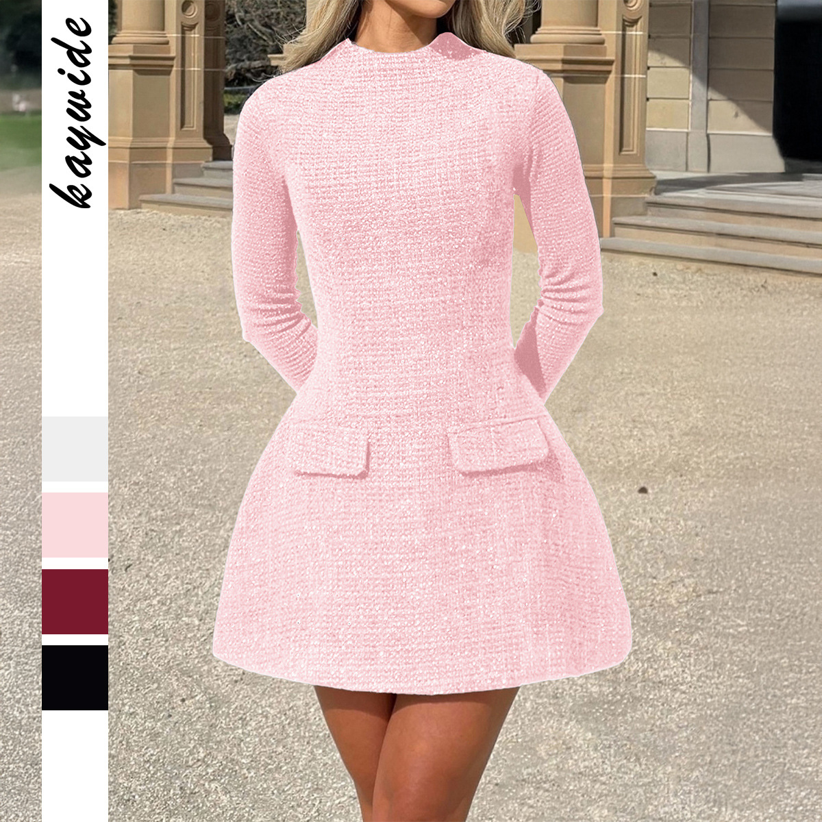 Elegant Fashion Long Sleeve Long Dress for Women Autumn Winter