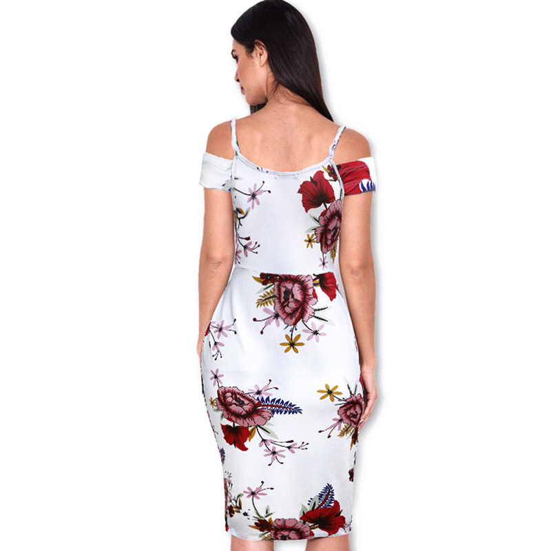 Floral Midi Dress Sleeveless Bodycon Fit Waist Defining Casual Summer Wear Wholesale Available