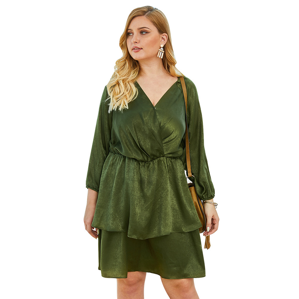 Plus Size Womens Dress Original Design Fashionable 3 4 Sleeve Spring Summer Style Wholesale Availability