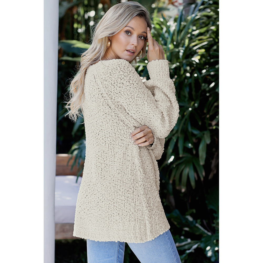 Womens V Neck Sweater Long Sleeve Wool Fabric Autumn Winter Style Casual Wear Wholesale Available