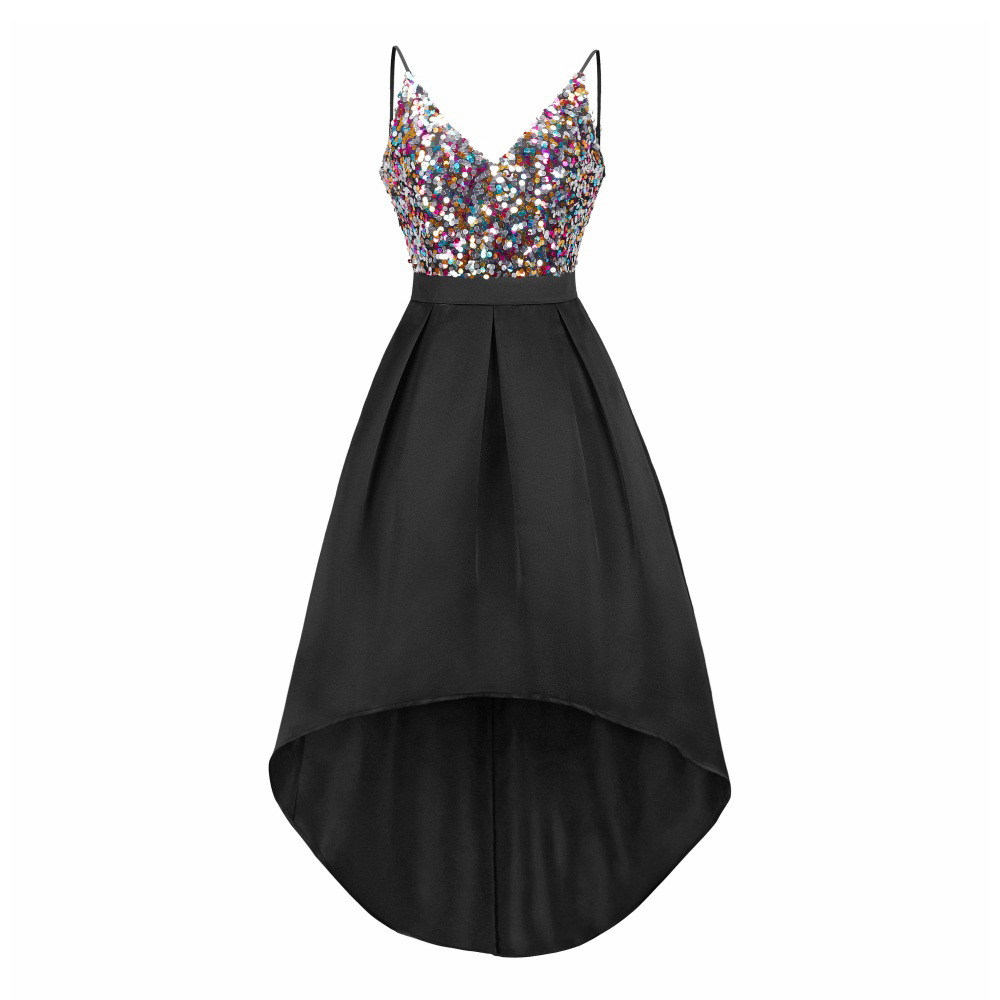 Satin Sequin Slip Dress Elegant Design Adjustable Straps Spring Fashion Perfect for Parties and Events Wholesale