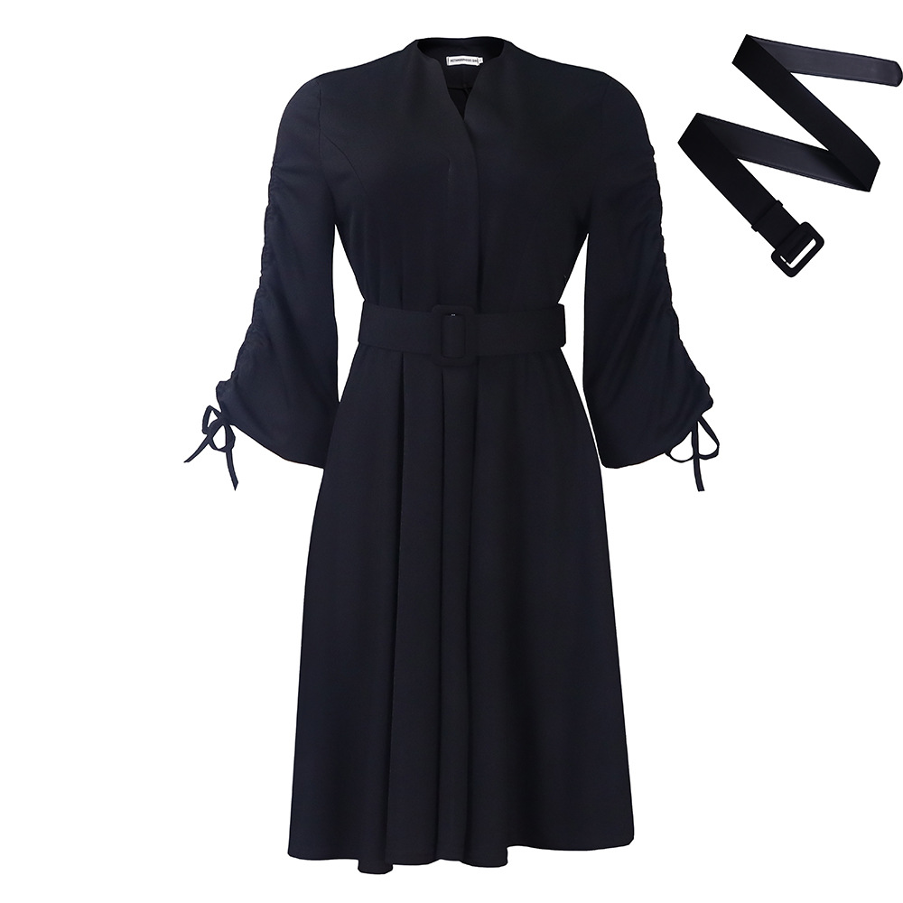 Plus Size Women's Fashion A Line Dress with Pleats, Stylish Fall and Winter Collection, Trendy African Dress for Export