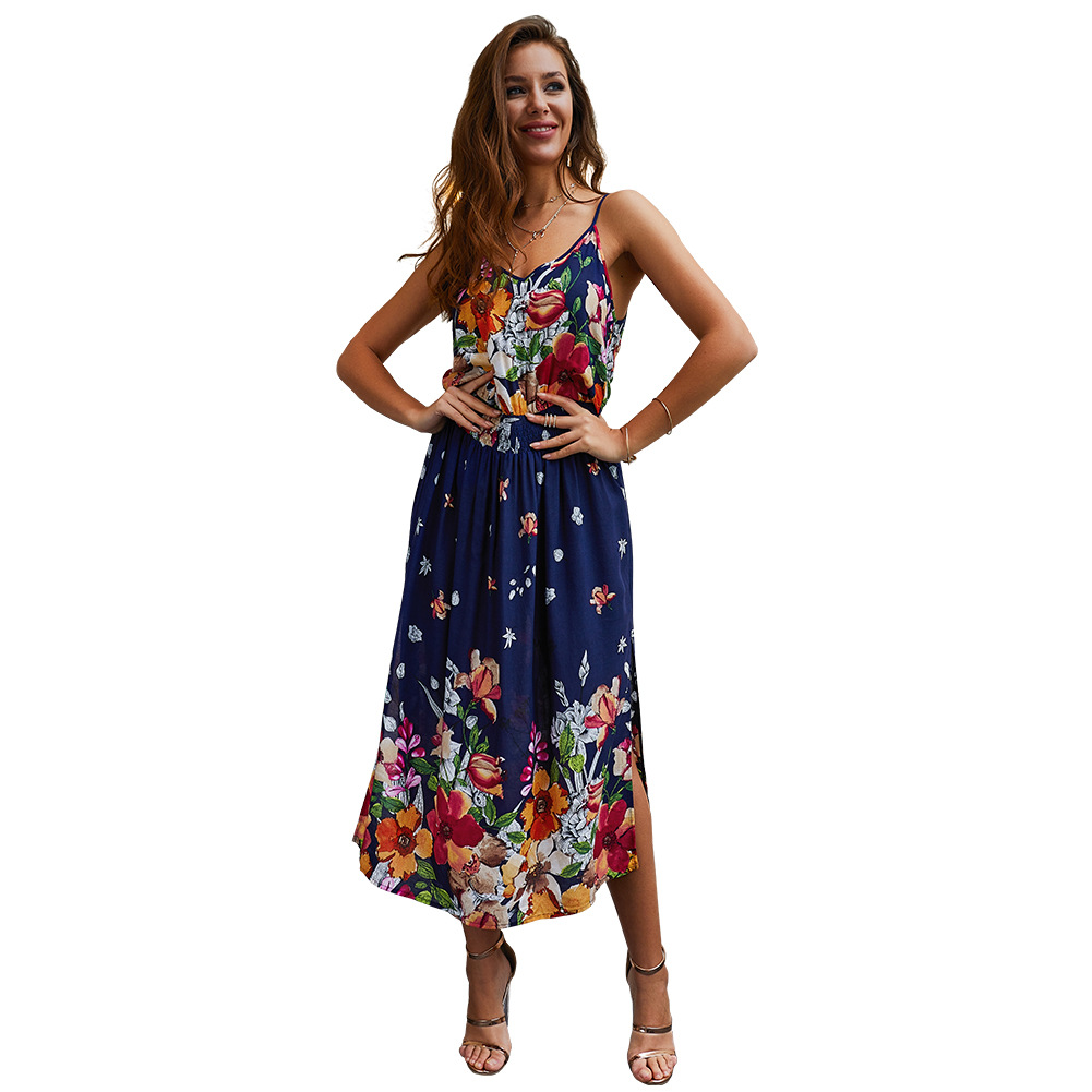 Summer Floral Print Maxi Dress Sleeveless Original Design Lightweight Fabric Perfect for Casual Outings Wholesale