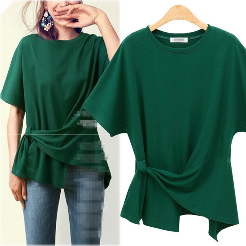 Womens Plus Size Short Sleeve T Shirt Casual Loose Fit Round Neck Fashionable Design Summer Wear OEM Available