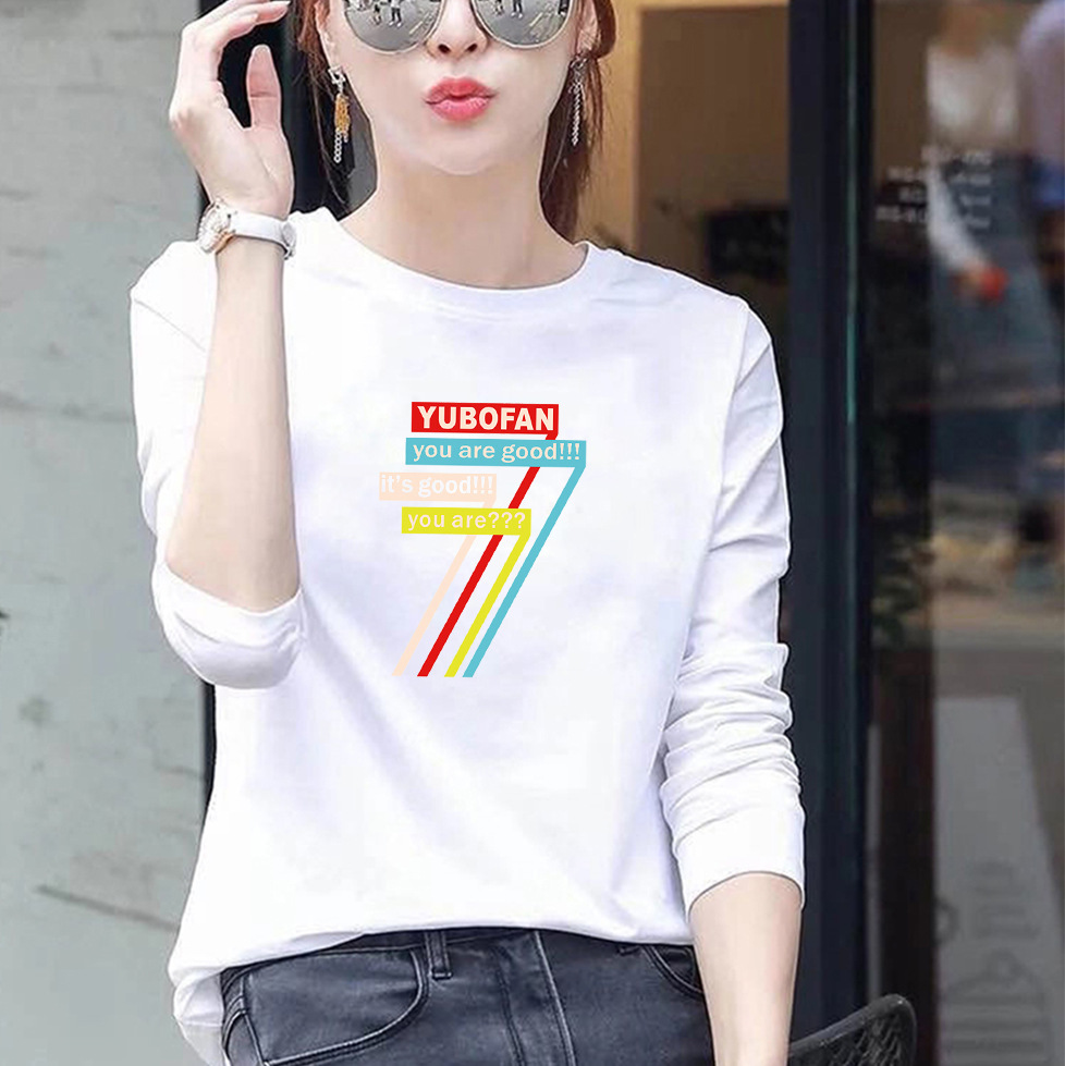 Womens Loose Fit Round Neck Long Sleeve T Shirt 95 Cotton Floral Print Plus Size Casual Spring Wear Wholesale