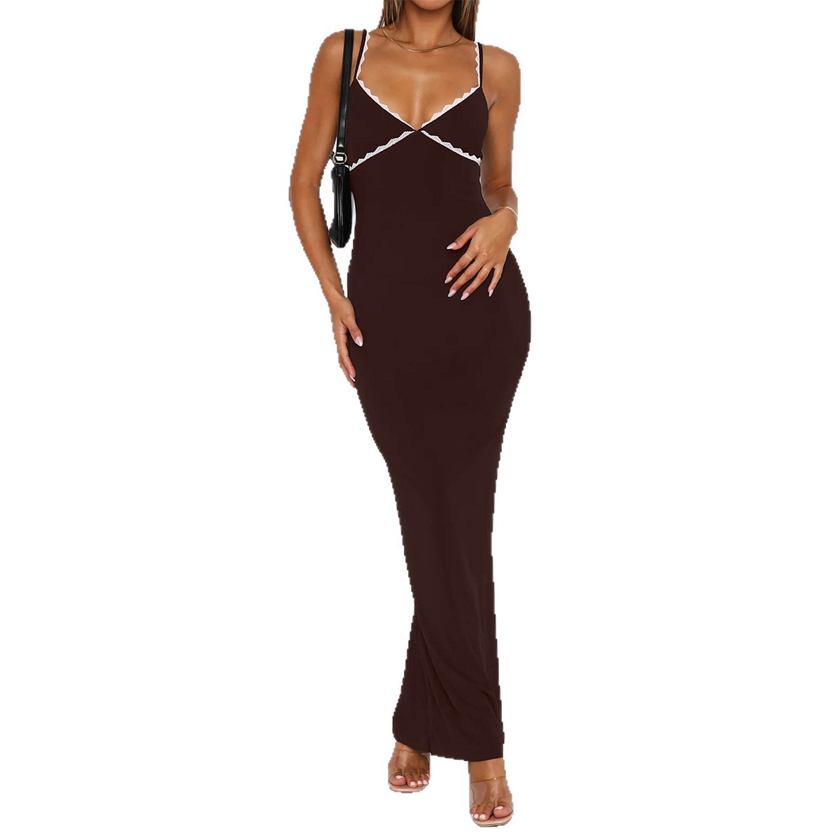 Y2K Style Sleeveless Bodycon Long Dress with Spaghetti Straps