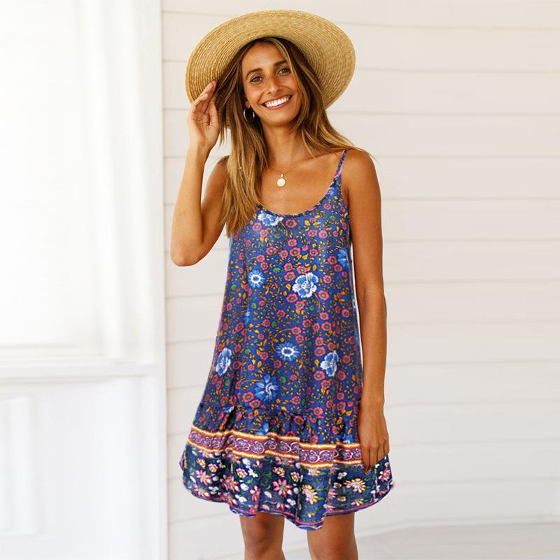 Spring Fashion Womens A Line Dress Sleeveless Round Neck Flowy Design Casual Streetwear Wholesale Available