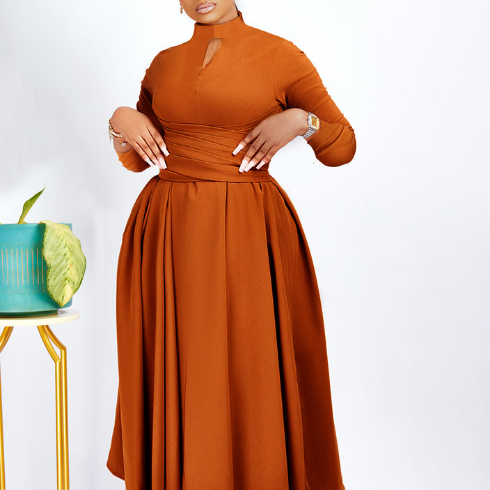 Plus Size Women's Fashion Dress — Stylish, Elegant, Pleated, Flowy Skirt — Casual, Party Wear — Wholesale Supply Available