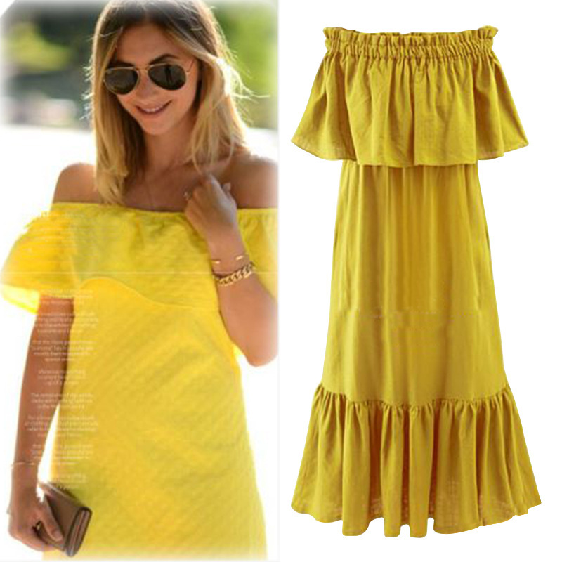 Plus Size Off Shoulder Maxi Dress Ruffle Hem Versatile Two Way Wear Elegant Style Wholesale Availability