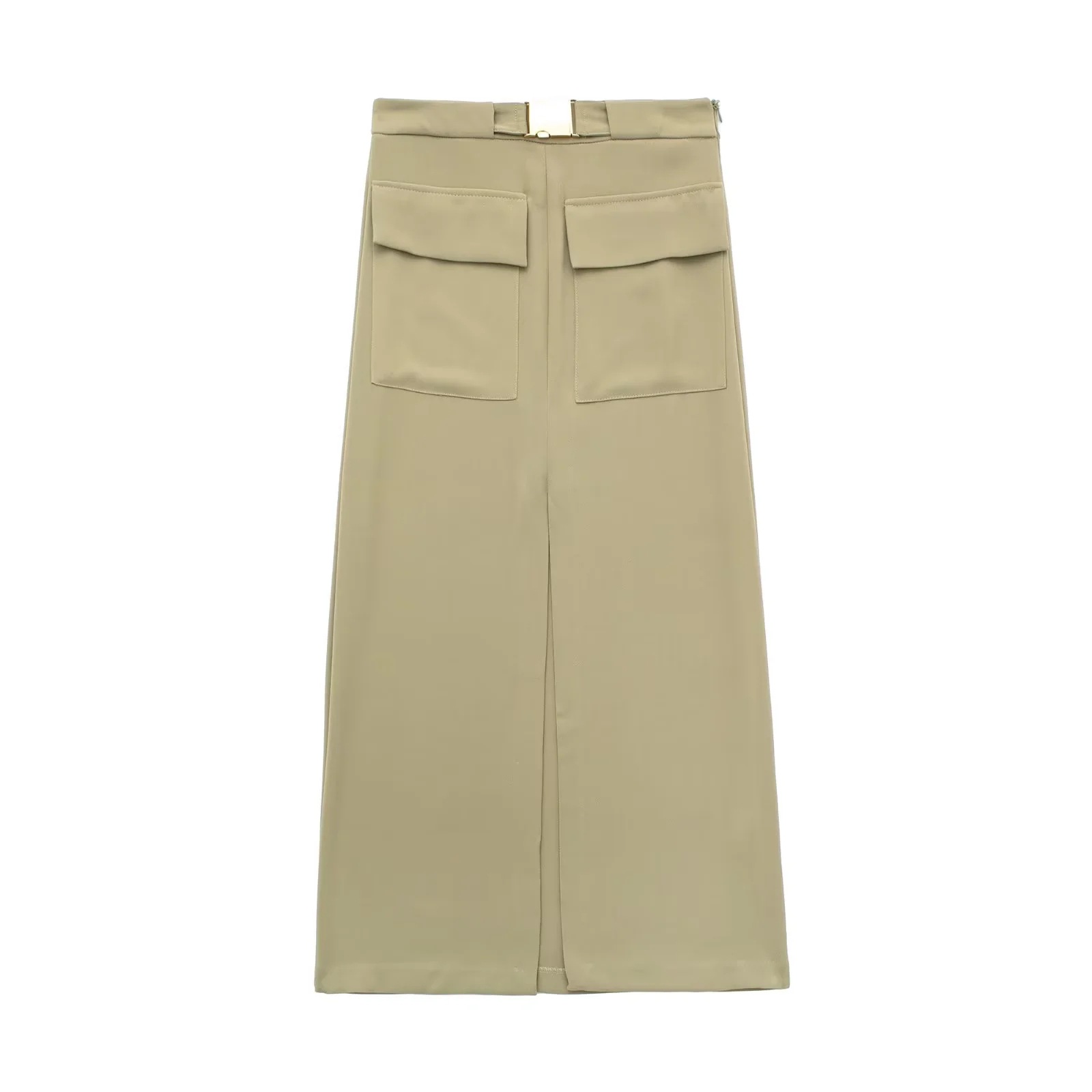 High Waisted Midi Skirt Slim Fit Utility Style Spring Fashion Available in Multiple Colors Wholesale Supply