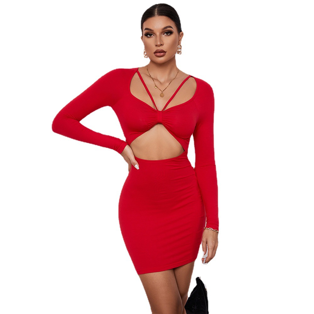 New Spring and Summer Party Tight Dress Hollow Out Y2K Dress