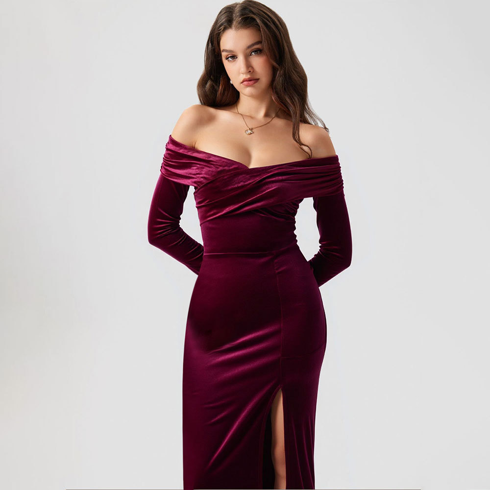 Women's Slim Fit V-Neck Maxi Bodycon Dress
