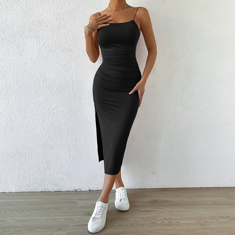 Spring New Sexy Backless Split Bodycon Dress for Women