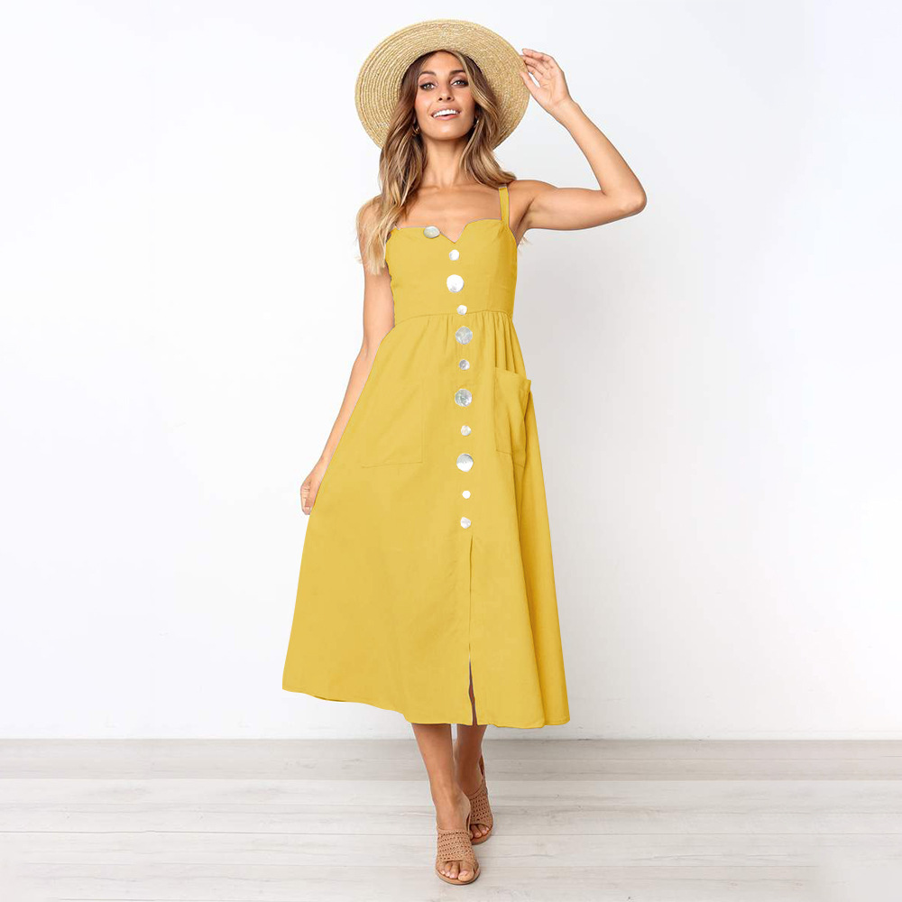Loose Fit Pocketed Cami Dress Available in 5 Colors Perfect for Spring and Summer Wholesale Supply