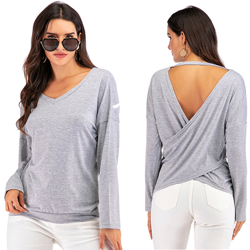 Womens Long Sleeve T Shirt Loose Fit Mid Length Comfortable Fabric Spring Casual Wear Wholesale Available