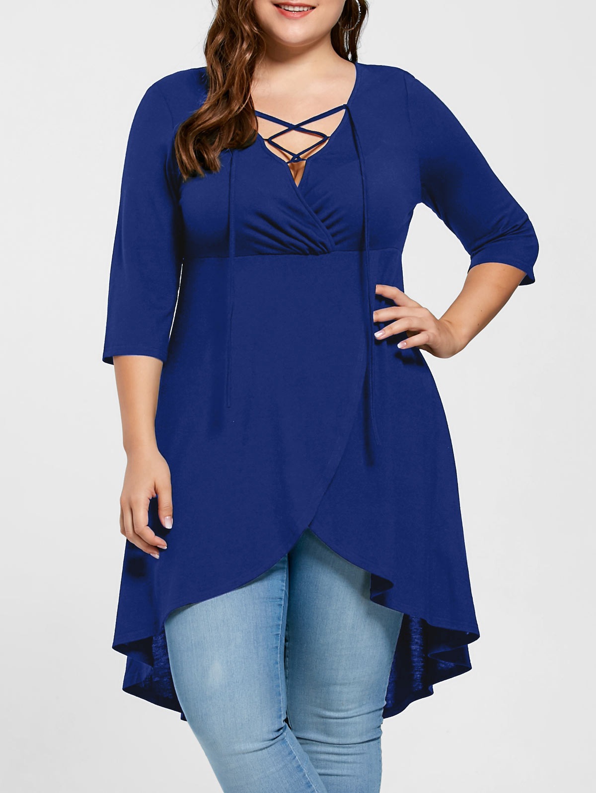 Plus Size Womens Dress Fashionable Slim Fit V Neck Summer Style Streetwear for Casual Occasions Wholesale