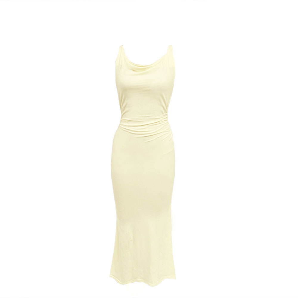 European and American Style Soft and Elegant Women's Dress Spring Summer New Slim Fit Long Strap Dress