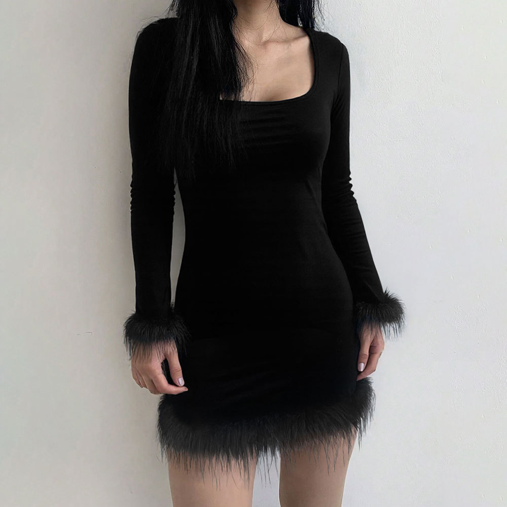 Women's Slim Fit Knit Long-Sleeve Dress