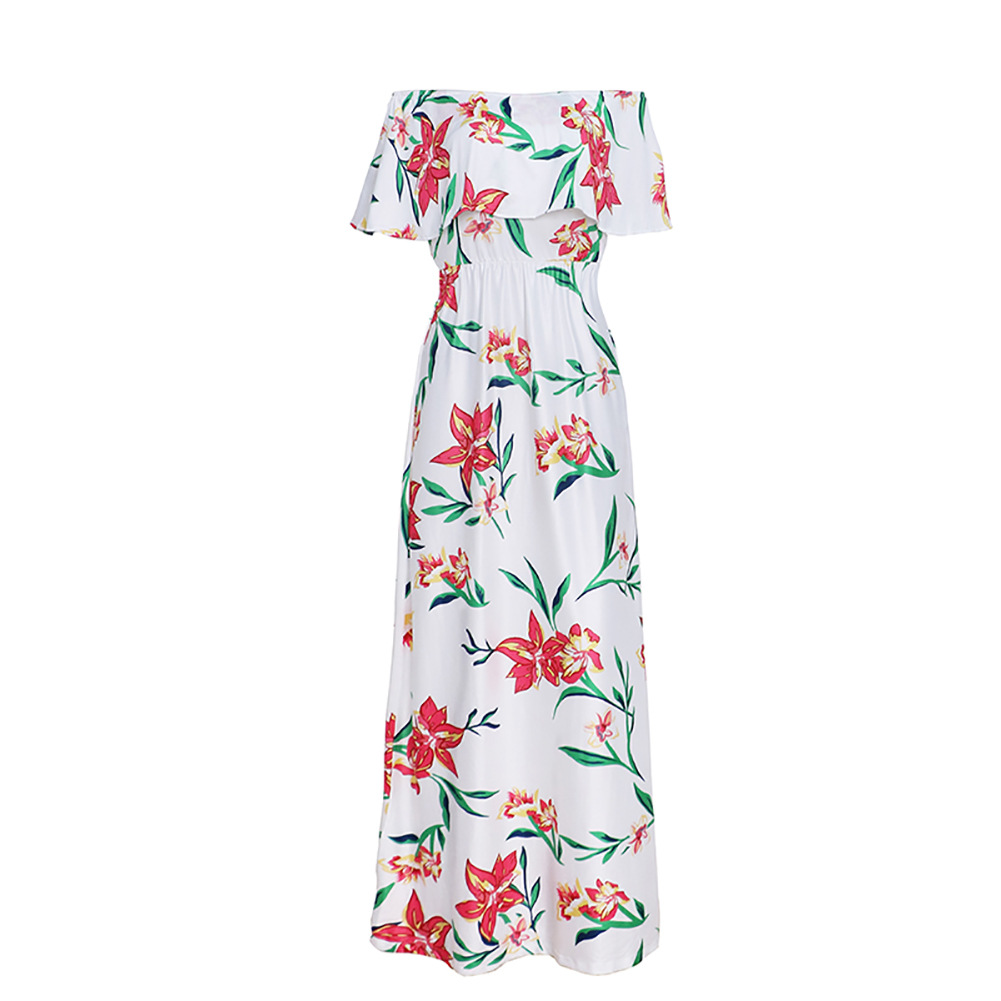 Floral Print Off Shoulder Dress Elegant Design Summer Style Comfortable Fabric Wholesale Available