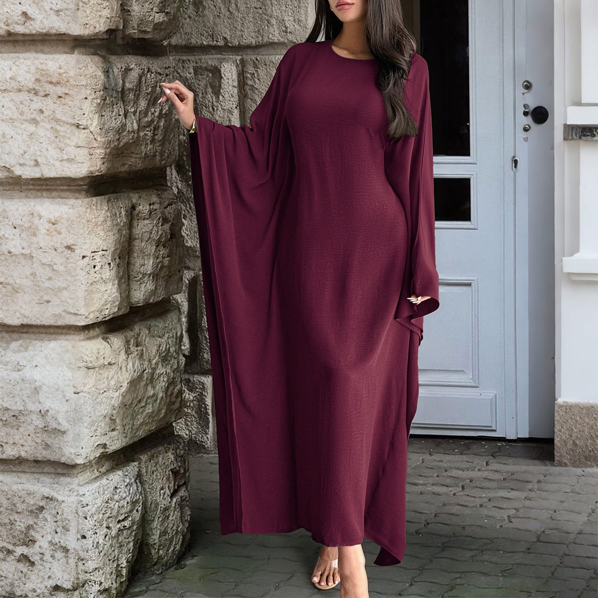 Elegant Solid Color Long Sleeve Dress for Women Autumn Winter