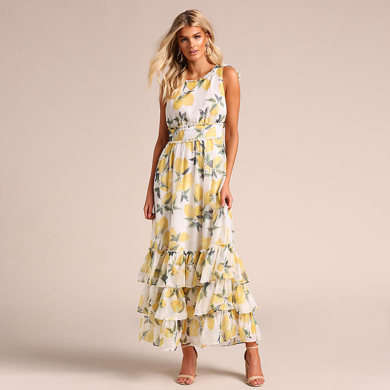 Womens Sleeveless Floral Dress Trendy Design Comfortable Fabric Elegant Fit Perfect for Summer Events Wholesale