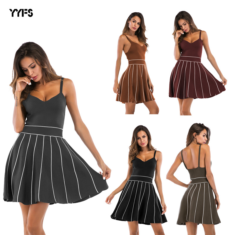 Womens Striped Knit Maxi Dress Sleeveless Flowy Comfortable Fabric Summer Casual Wear Wholesale Available