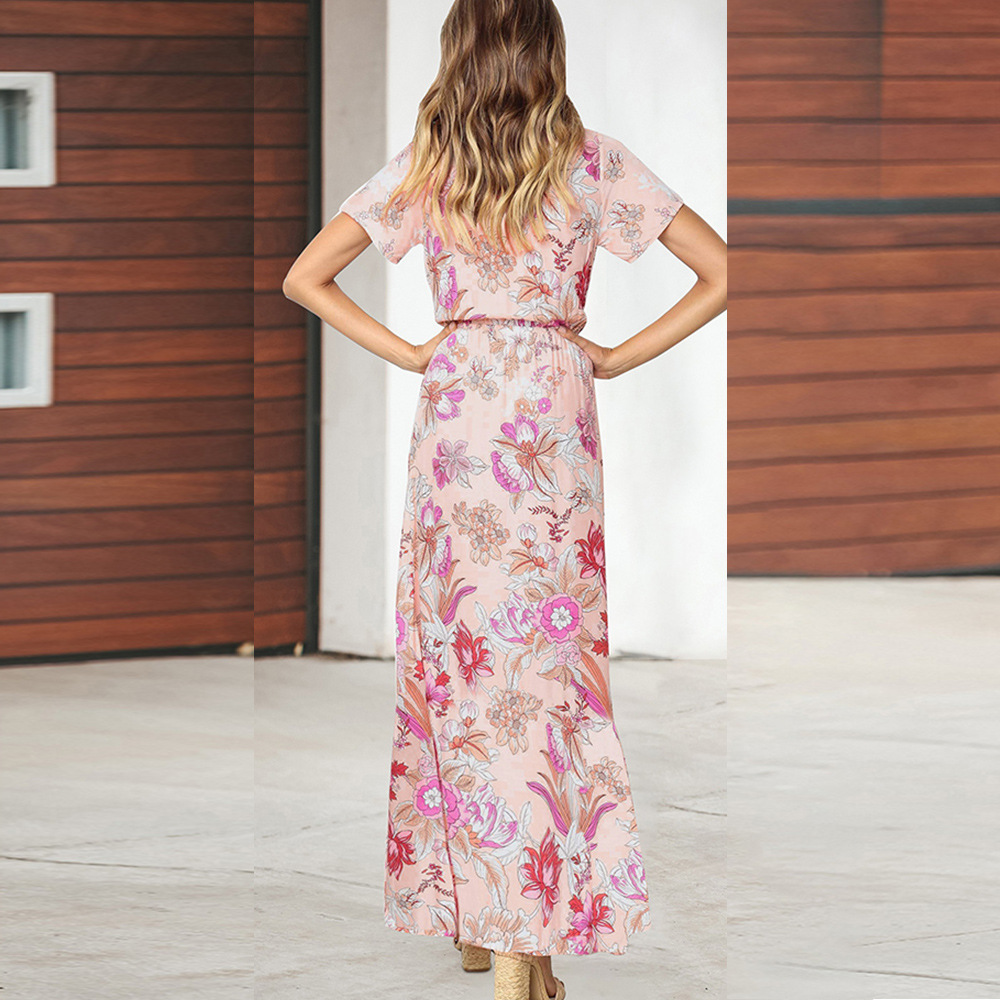 Floral Maxi Dress Womens Spring Summer Collection Ruffle Hem Elegant Design Perfect for Casual or Formal Occasions