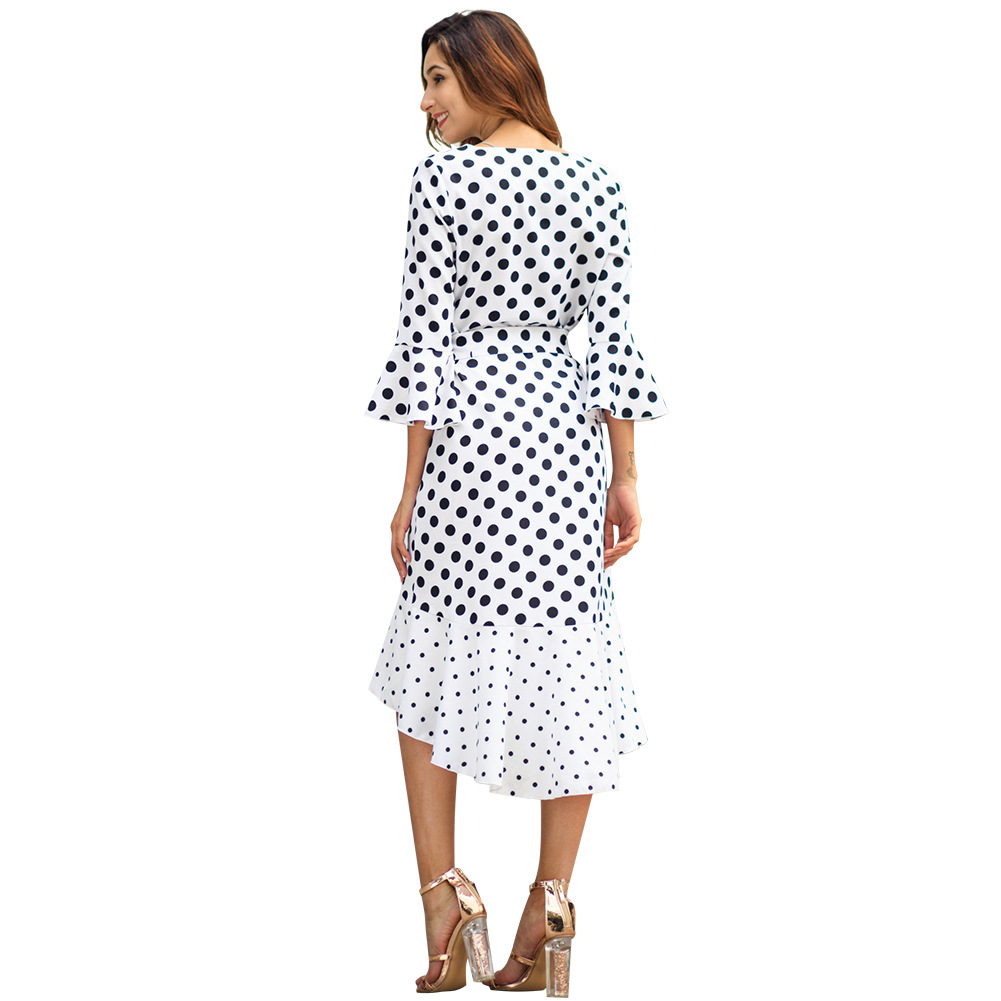 Polka Dot Long Sleeve Plus Size Dress Original Design Spring Collection Comfortable Fabric Perfect for Casual