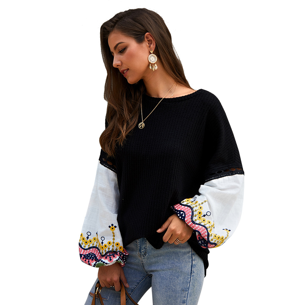 Knitted Patchwork Sweater Stylish Design Comfortable Fit Warm Fabric Autumn Winter Fashion for Women OEM Available