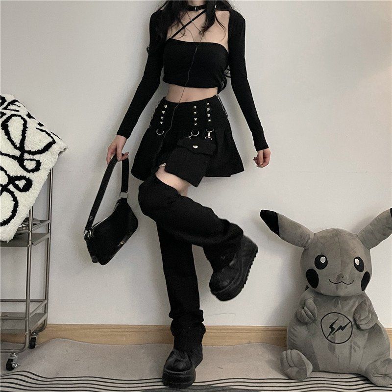 Ripped Denim Pleated Skirt Unique Design Removable Style Summer Fashion Casual Wear Wholesale Available