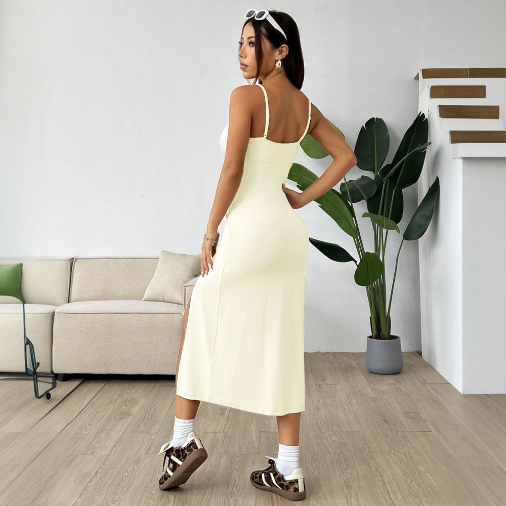 Women's Summer Slim Fit Strappy Maxi Midi High Waist Dress