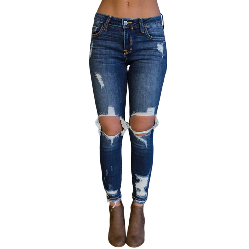 High Waisted Ripped Skinny Jeans for Women Slim Fit Winter Style Casual Wear Wholesale Available